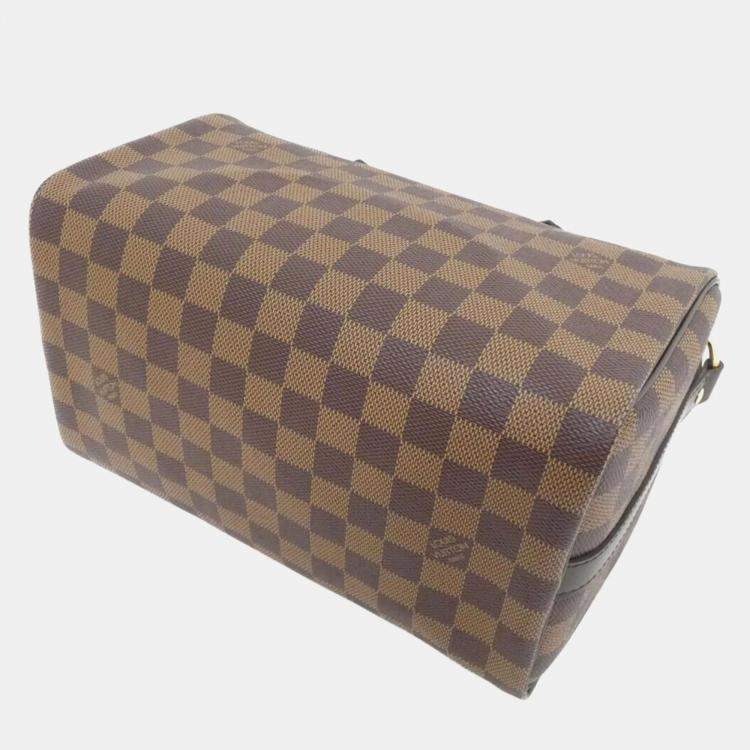 Pre Owned Louis Vuitton Speedy Bandouliere 25 Damier Ebene Canvas Boston Bag