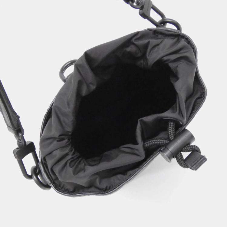 Pre Owned Louis Vuitton Noe Sling Black Monogram Shadow Leather Shoulder Bag