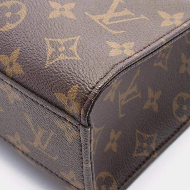 Pre Owned Louis Vuitton Sac Plat PM Brown Monogram Coated Canvas Tote Bag