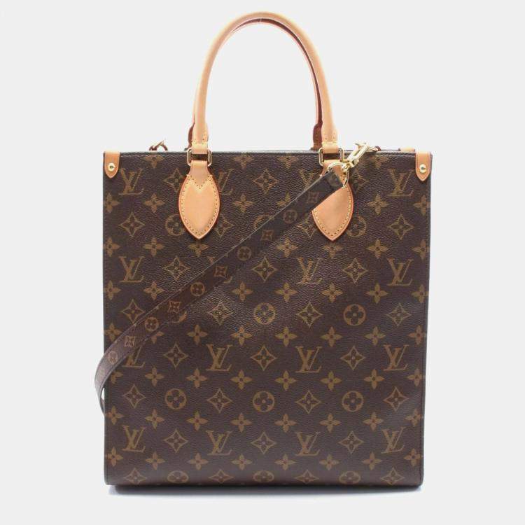 Pre Owned Louis Vuitton Sac Plat PM Brown Monogram Coated Canvas Tote Bag