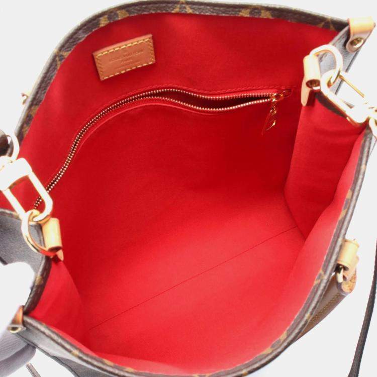 Pre Owned Louis Vuitton Sac Plat PM Brown Monogram Coated Canvas Tote Bag