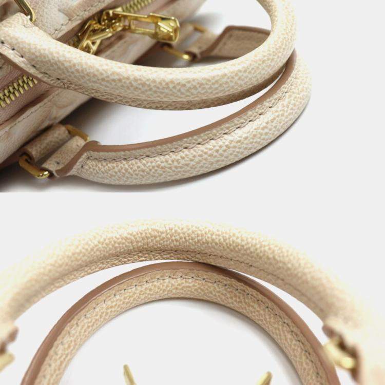 Pre Owned Louis Vuitton Speedy Bandouliere 20 Beige Monogram Empreinte Leather Shoulder Bag