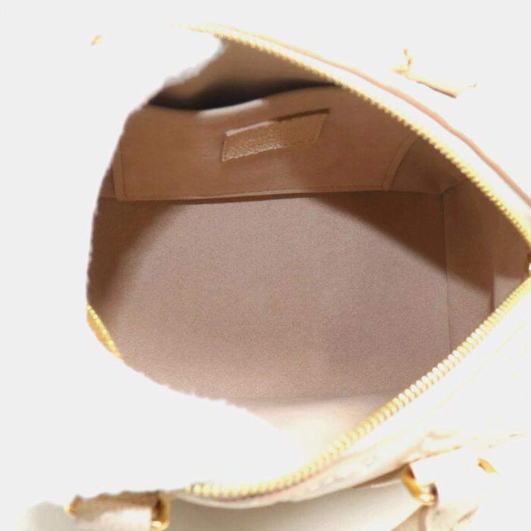 Pre Owned Louis Vuitton Speedy Bandouliere 20 Beige Monogram Empreinte Leather Shoulder Bag