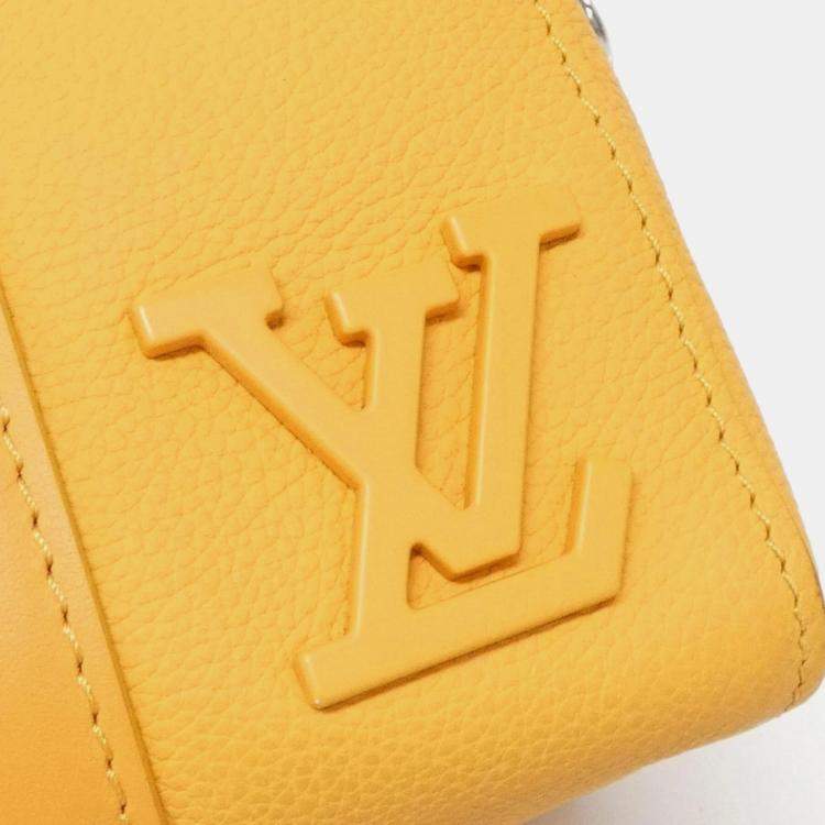 Pre Owned Louis Vuitton City Keepall LV Aerogram Saffron Leather Boston Bag
