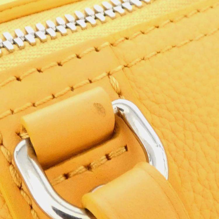 Pre Owned Louis Vuitton City Keepall LV Aerogram Saffron Leather Boston Bag