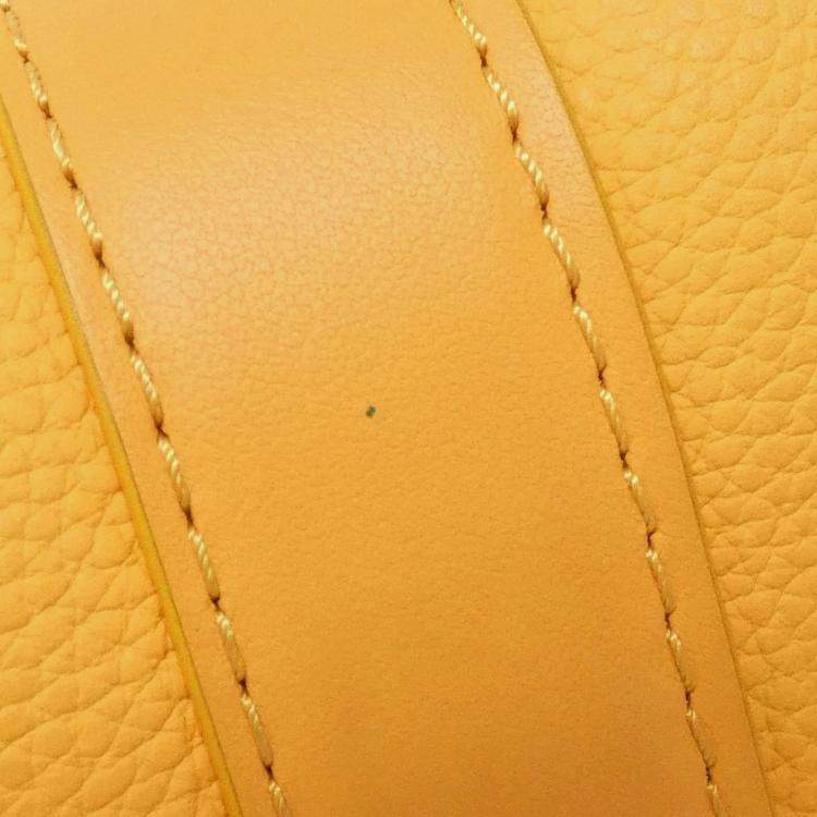 Pre Owned Louis Vuitton City Keepall LV Aerogram Saffron Leather Boston Bag