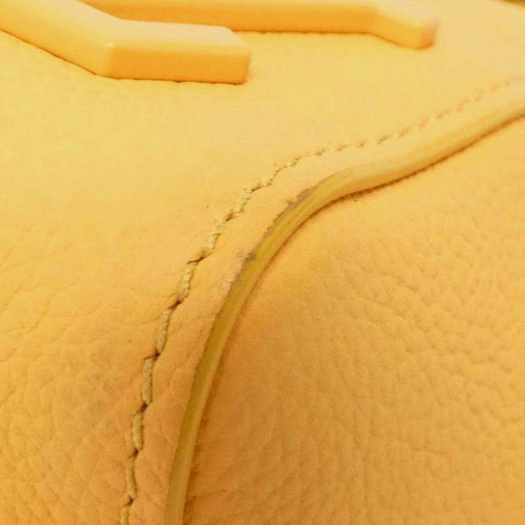 Pre Owned Louis Vuitton City Keepall LV Aerogram Saffron Leather Boston Bag