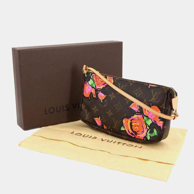 Pre Owned Louis Vuitton Pochette Accessoires Rose Monogram Brown Pink Coated Canvas Shoulder Bag