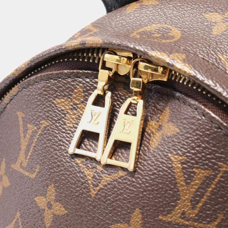 Pre Owned Louis Vuitton Palm Springs PM Monogram Brown Black Coated Canvas Backpack