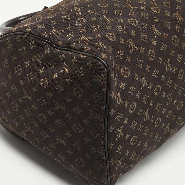 Pre Owned Louis Vuitton Fusain Monogram Mini Lin Canvas Speedy 30 Bag