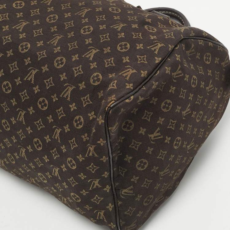 Pre Owned Louis Vuitton Fusain Monogram Mini Lin Canvas Speedy 30 Bag