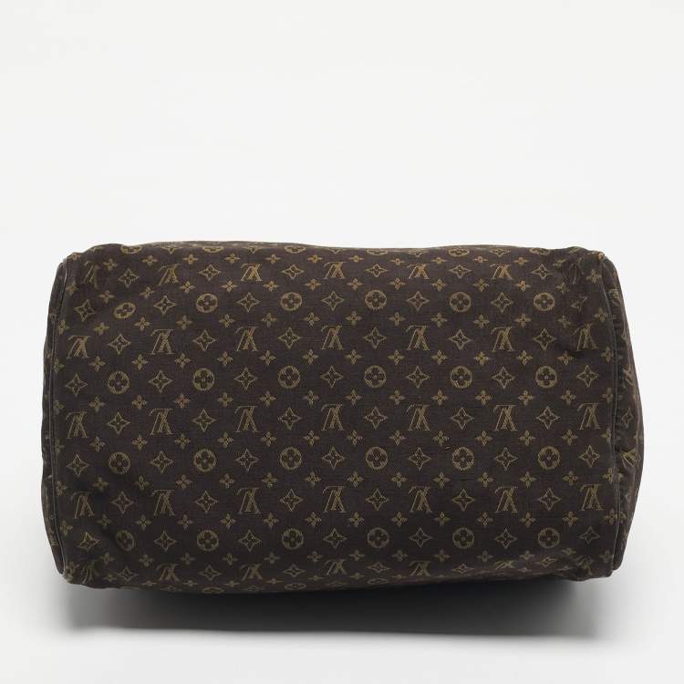 Pre Owned Louis Vuitton Fusain Monogram Mini Lin Canvas Speedy 30 Bag
