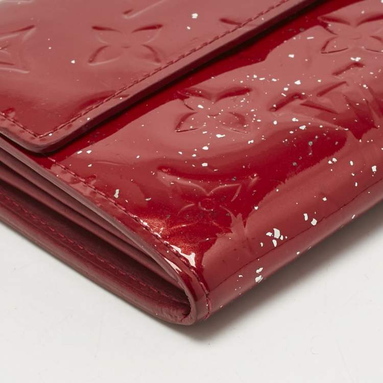 Pre Owned Louis Vuitton Pomme D’amour Monogram Vernis Leather Sarah Wallet