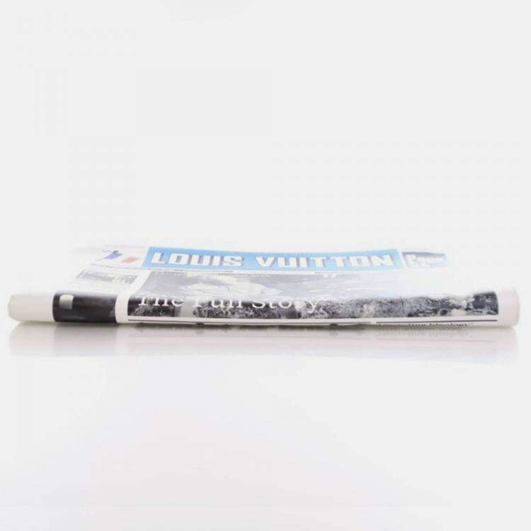 مملوكة مسبقًا Louis Vuitton Newspaper Pouch White Black Blue Calfskin Clutch Bag