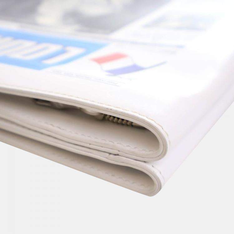 مملوكة مسبقًا Louis Vuitton Newspaper Pouch White Black Blue Calfskin Clutch Bag