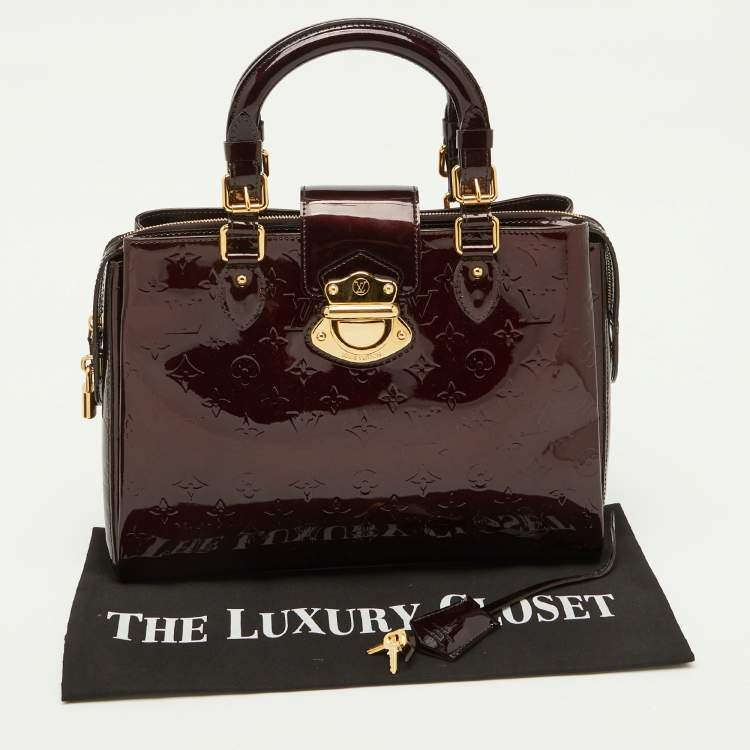 Pre Owned Louis Vuitton Amarante Monogram Vernis Melrose Avenue Bag