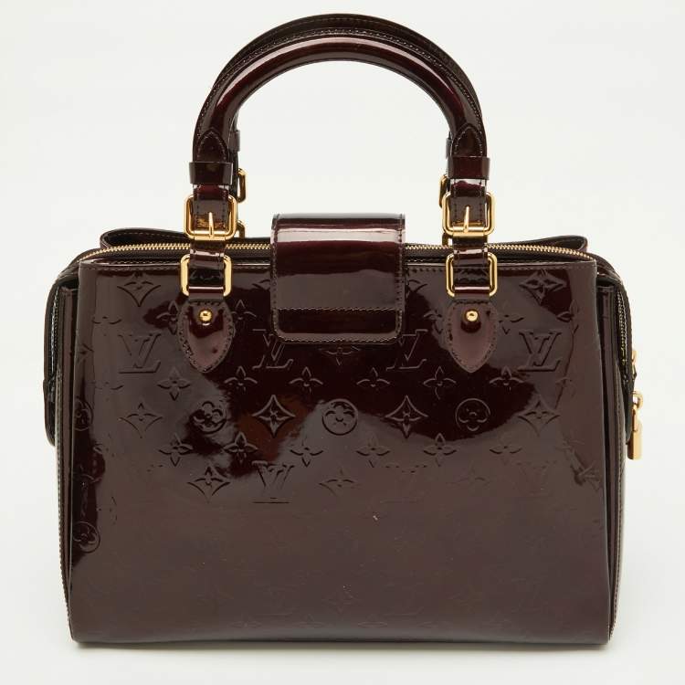 Pre Owned Louis Vuitton Amarante Monogram Vernis Melrose Avenue Bag