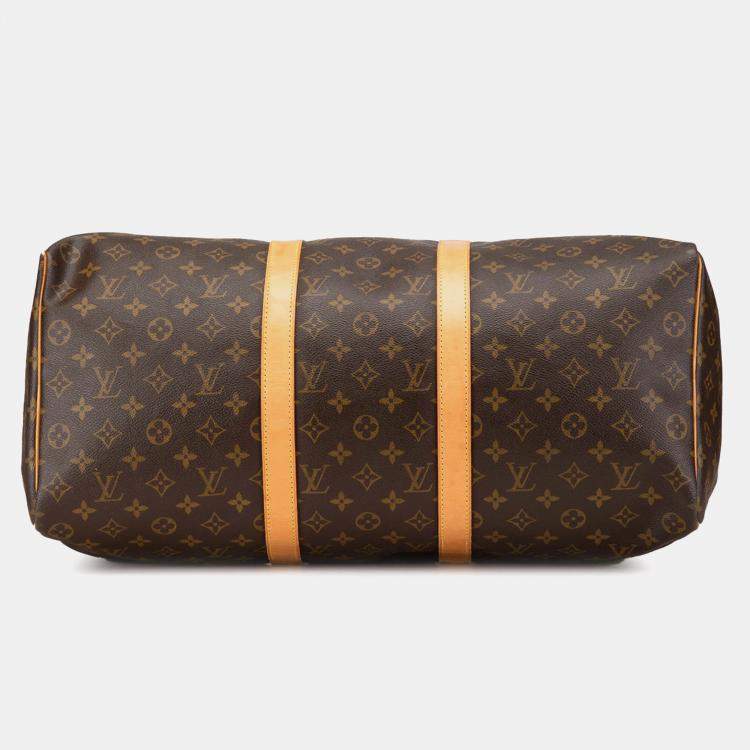 Pre Owned Louis Vuitton Brown Monogram Keepall 50 Travel Bag