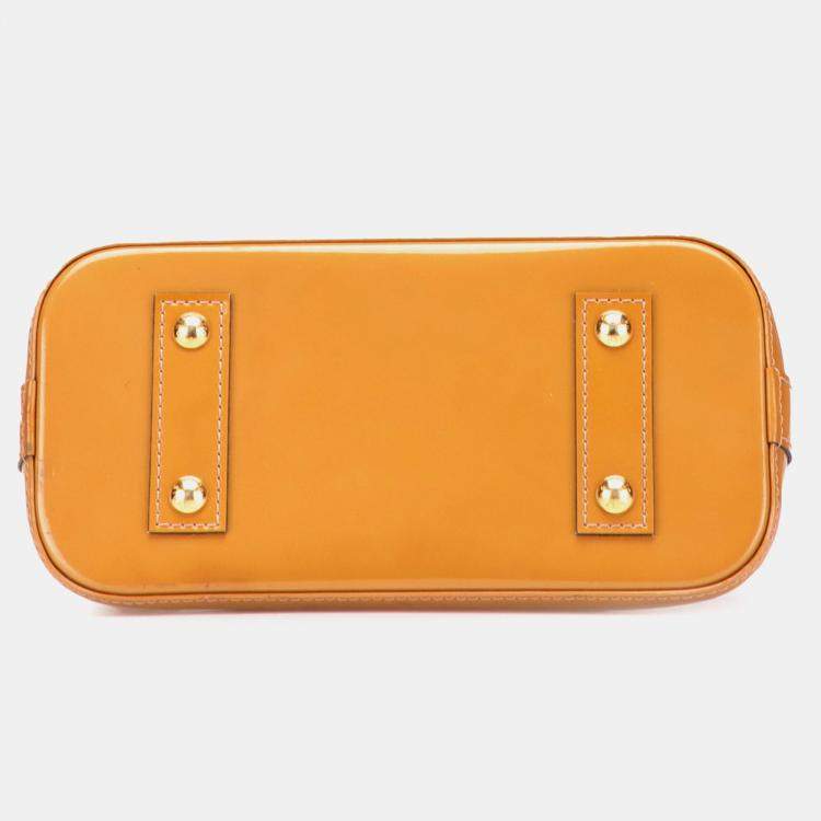 Pre Owned Louis Vuitton Brown Monogram Vernis Alma BB