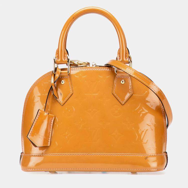 Pre Owned Louis Vuitton Brown Monogram Vernis Alma BB