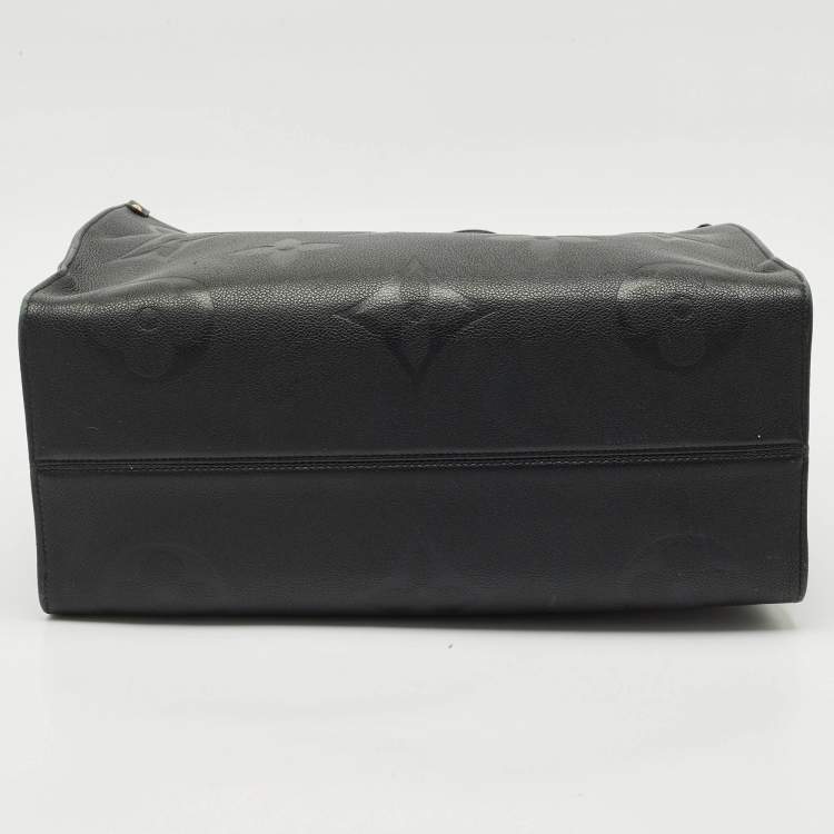 Pre Owned Louis Vuitton Black Monogram Empreinte Leather Onthego GM Bag