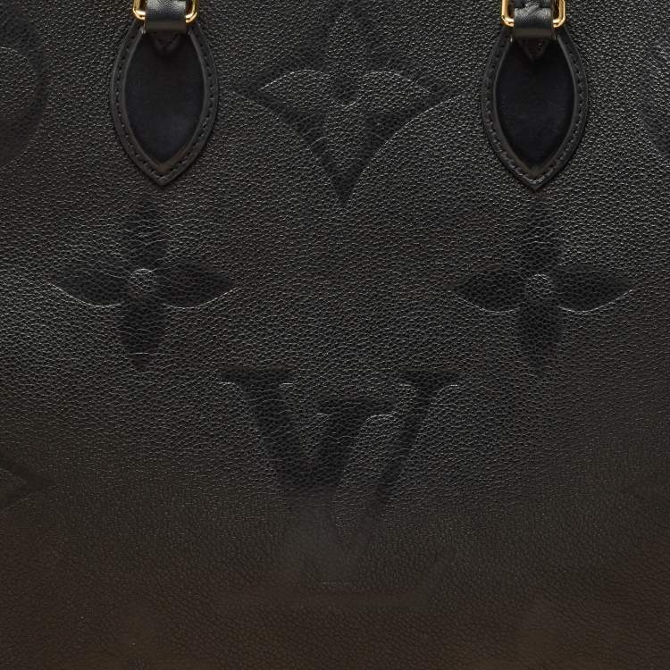 Pre Owned Louis Vuitton Black Monogram Empreinte Leather Onthego GM Bag