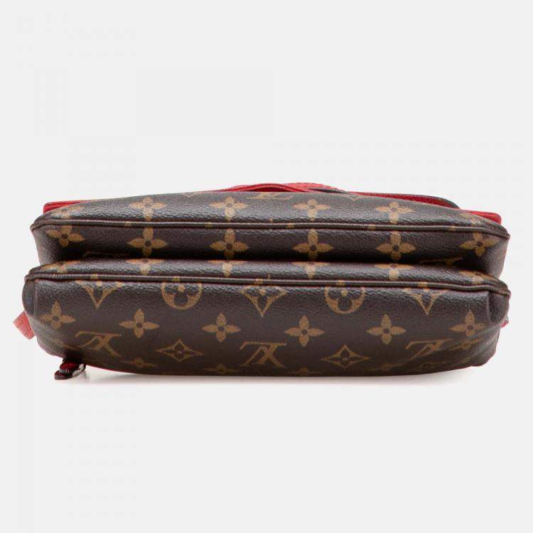 Pre Owned Louis Vuitton Red Monogram Twice