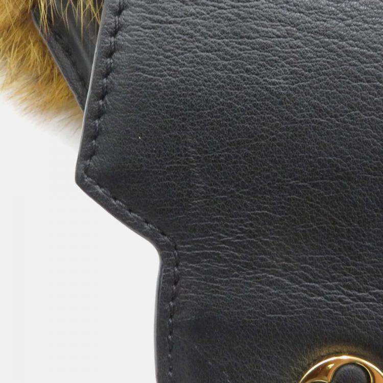 مملوكة مسبقًا Louis Vuitton Capucines Multicolor Noir Red Leather Fur Top Handle Bag