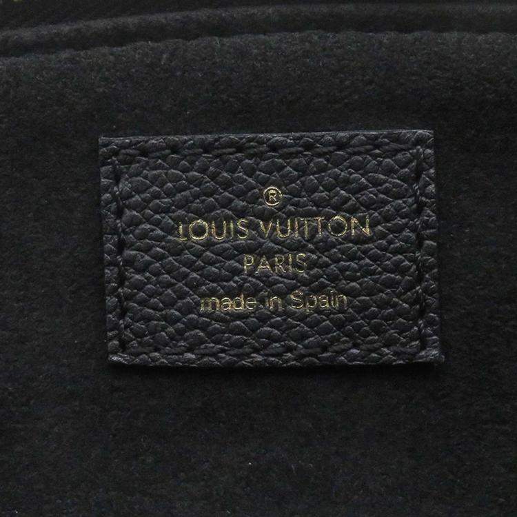 Pre Owned Louis Vuitton Petit Palais PM Noir Beige Bicolor Monogram Empreinte Leather Handbag