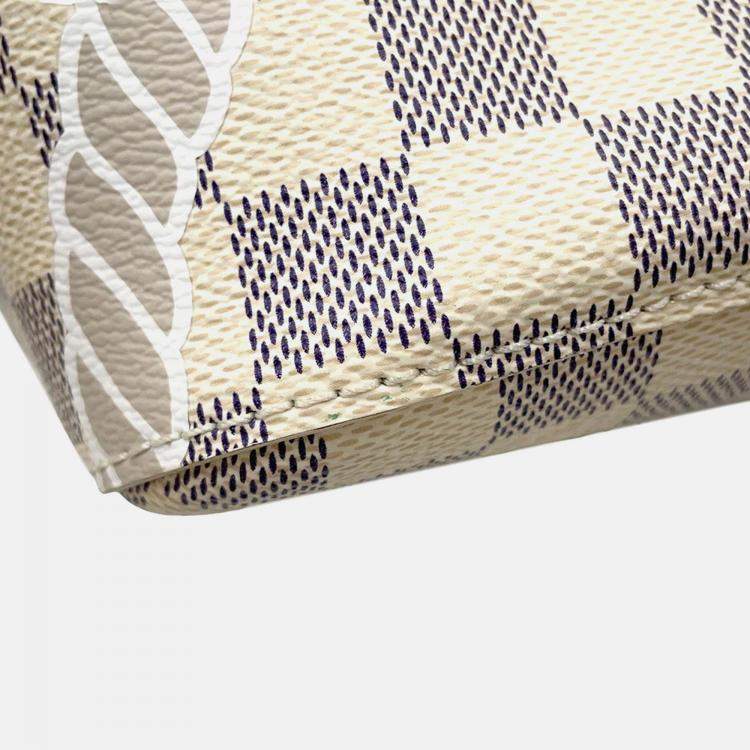 Pre Owned Louis Vuitton Neonoe MM White Damier Azur Shoulder Bag