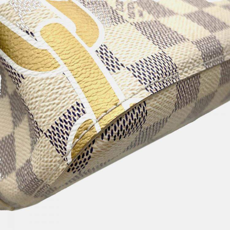 Pre Owned Louis Vuitton Neonoe MM White Damier Azur Shoulder Bag