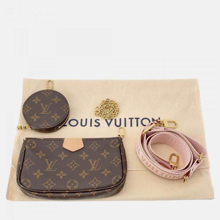 Pre Owned Louis Vuitton Multi Pochette Accessoires Rose Claire Monogram Crossbody Bag