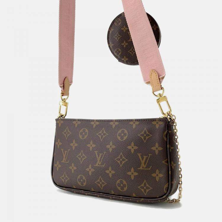 Pre Owned Louis Vuitton Multi Pochette Accessoires Rose Claire Monogram Crossbody Bag