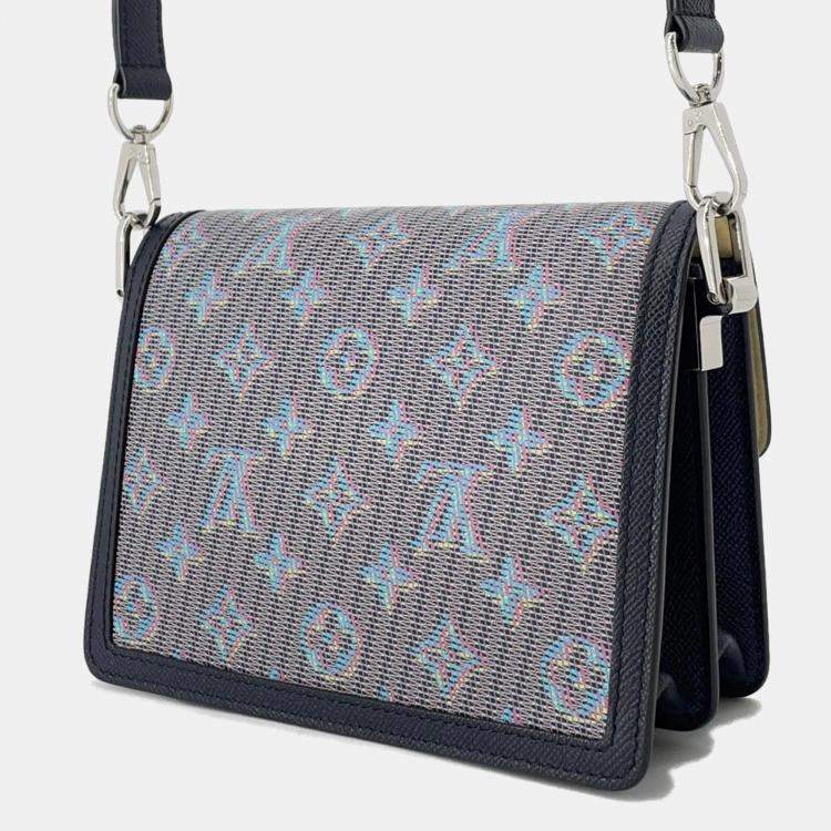Pre Owned Louis Vuitton Dauphine Mini Navy Multicolor Leather Bag
