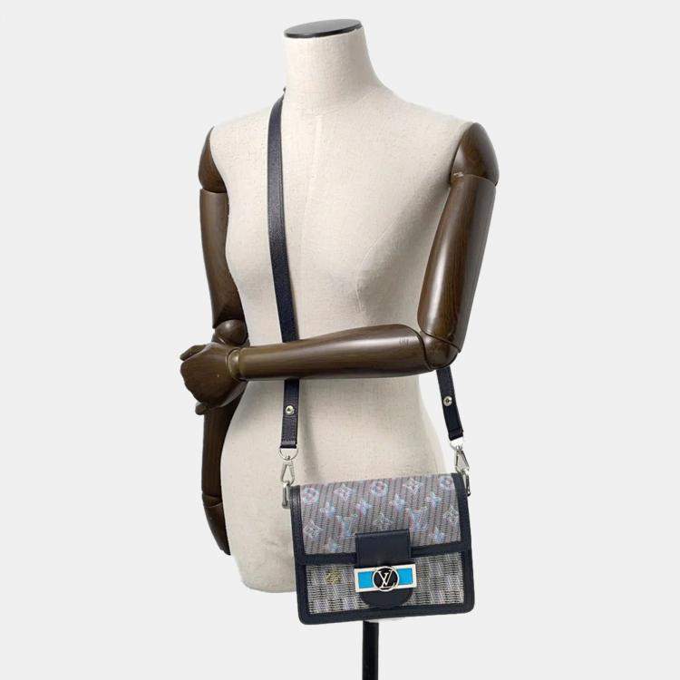 Pre Owned Louis Vuitton Dauphine Mini Navy Multicolor Leather Bag