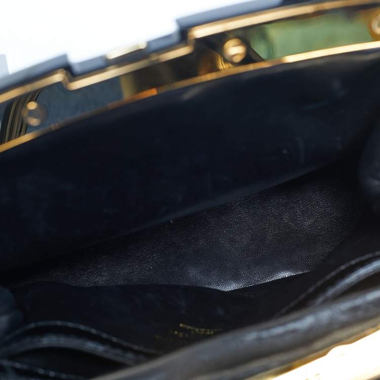 Pre Owned Louis Vuitton Black Monogram Fascinante Lockit Frame BB Bag