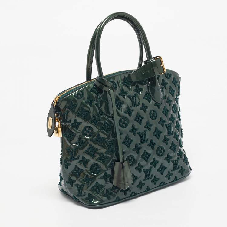 Pre Owned Louis Vuitton Green Monogram Vernis Fascination Lockit Bag