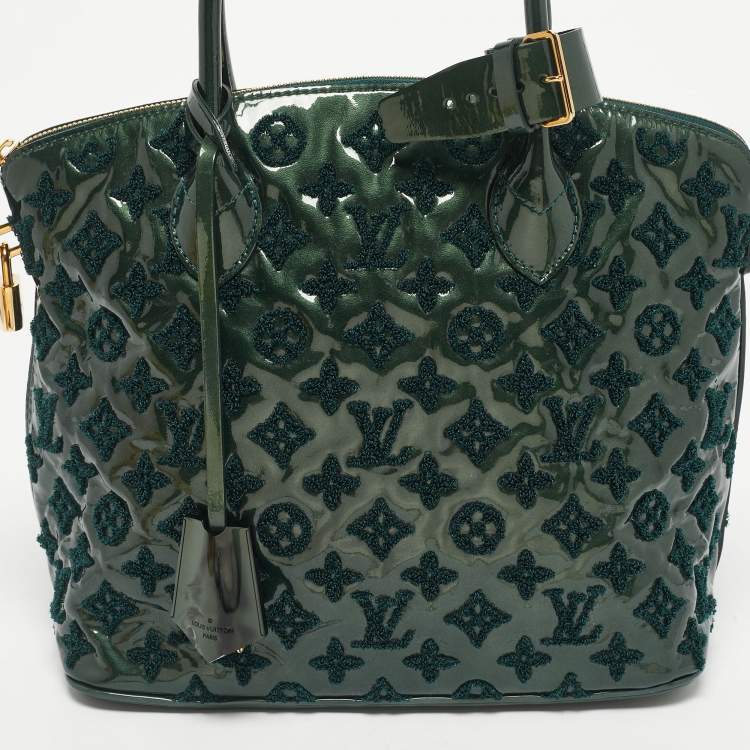 Pre Owned Louis Vuitton Green Monogram Vernis Fascination Lockit Bag