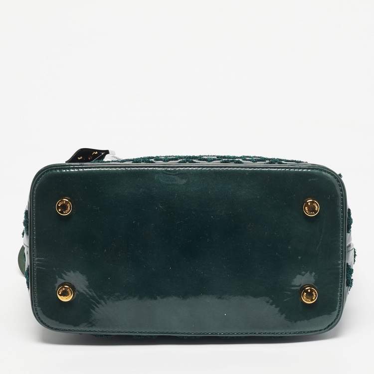 Pre Owned Louis Vuitton Green Monogram Vernis Fascination Lockit Bag