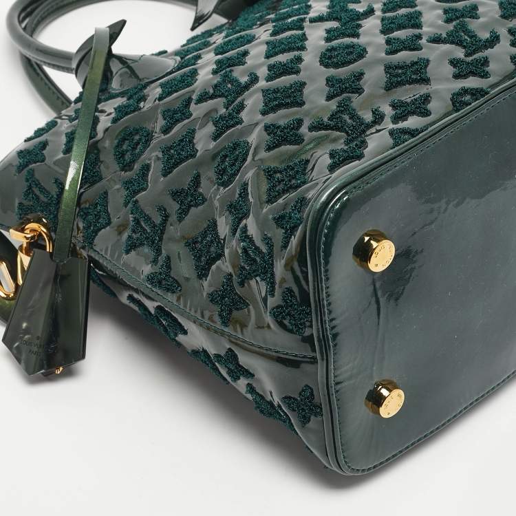 Pre Owned Louis Vuitton Green Monogram Vernis Fascination Lockit Bag