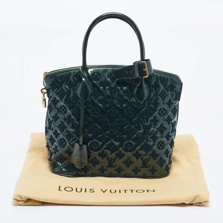 Pre Owned Louis Vuitton Green Monogram Vernis Fascination Lockit Bag