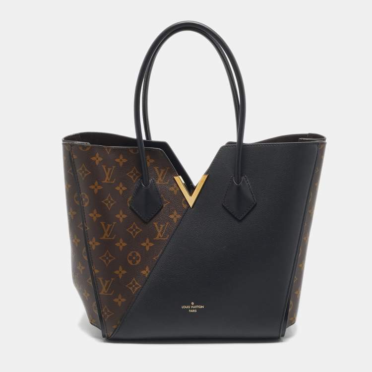 Pre Owned Louis Vuitton Black Monogram Canvas and Leather Kimono Bag