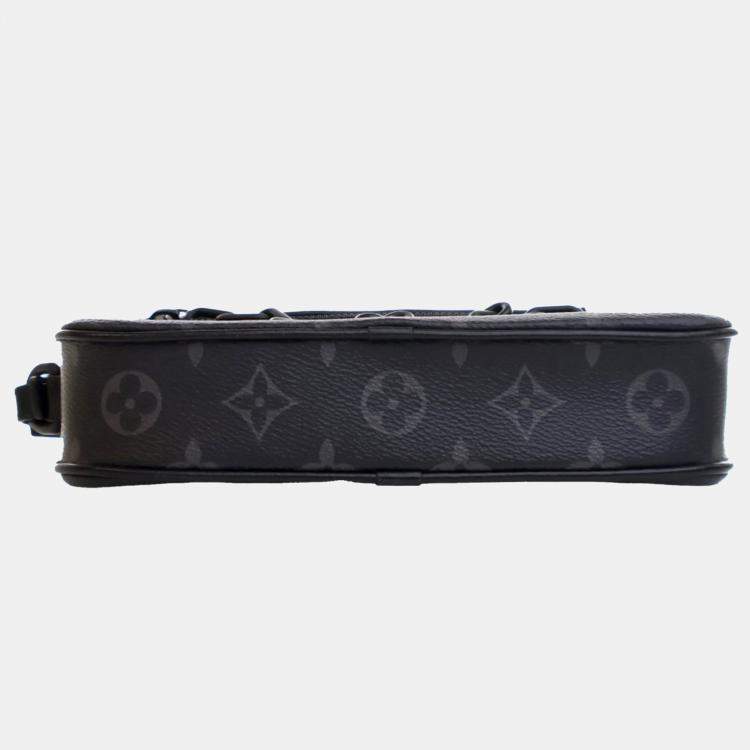 Pre Owned Louis Vuitton Black Monogram Eclipse Pochette Volga