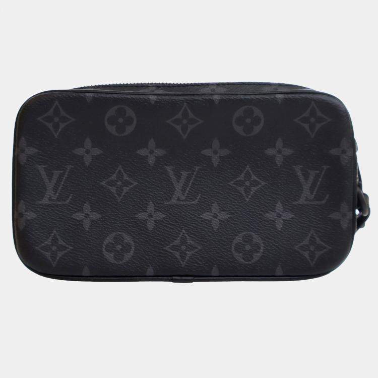 Pre Owned Louis Vuitton Black Monogram Eclipse Pochette Volga