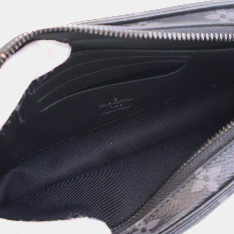 Pre Owned Louis Vuitton Black Monogram Eclipse Pochette Volga