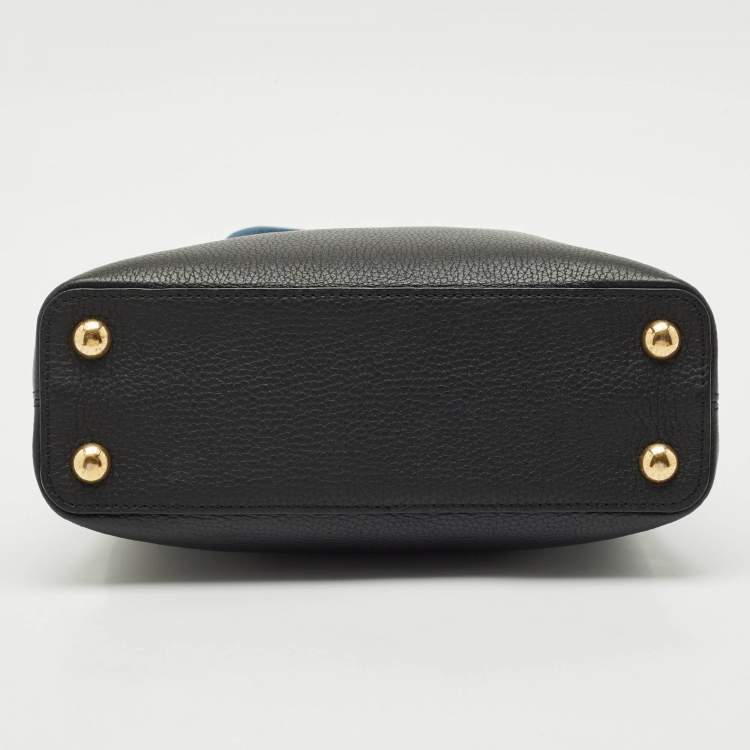 Pre Owned Louis Vuitton Black/Blue Taurillon Leather Capucines BB Bag