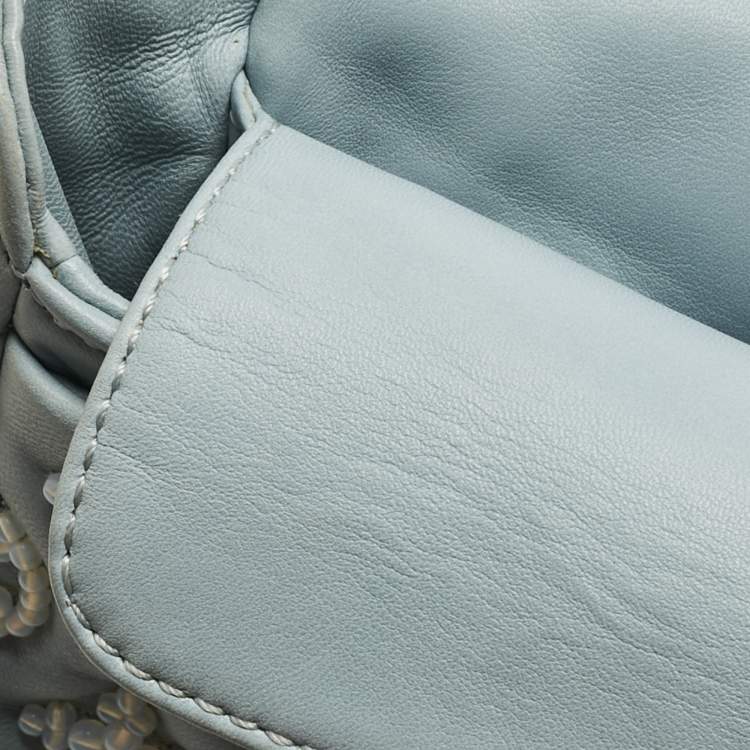 Pre Owned Louis Vuitton Blue Monogram Leather Mama Perles Pochette Bag