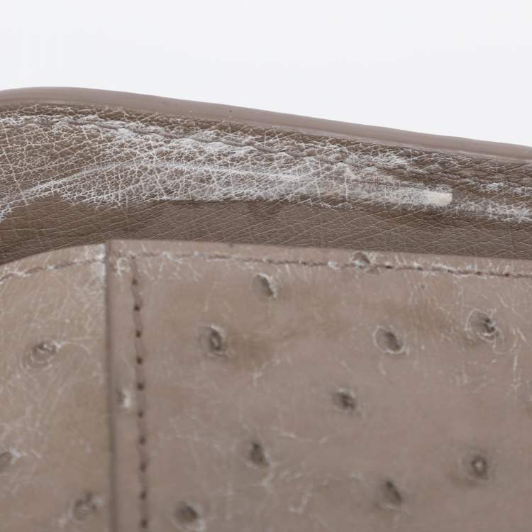 Pre Owned Louis Vuitton Beige Ostrich Mirada Bag