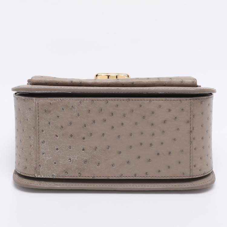 Pre Owned Louis Vuitton Beige Ostrich Mirada Bag