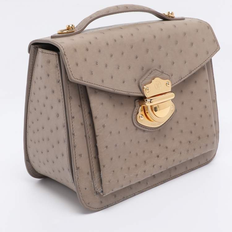 Pre Owned Louis Vuitton Beige Ostrich Mirada Bag